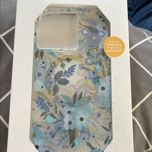 Blue and White Floral Phone Case with Camera Cutout